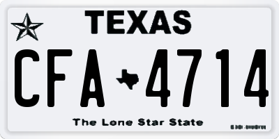TX license plate CFA4714