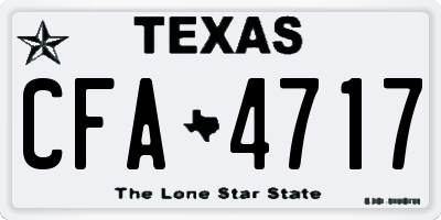 TX license plate CFA4717