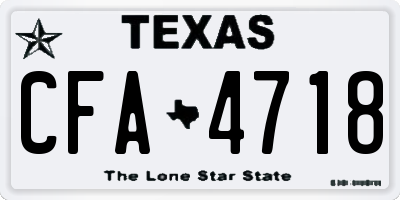 TX license plate CFA4718