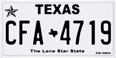 TX license plate CFA4719