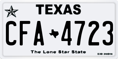 TX license plate CFA4723