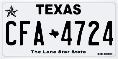 TX license plate CFA4724