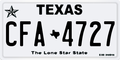 TX license plate CFA4727