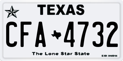 TX license plate CFA4732