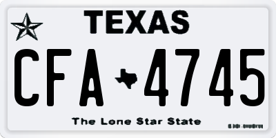 TX license plate CFA4745