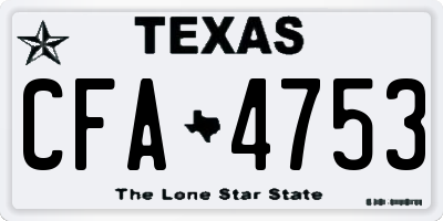 TX license plate CFA4753