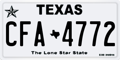 TX license plate CFA4772