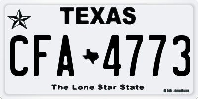 TX license plate CFA4773