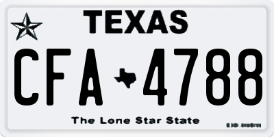 TX license plate CFA4788