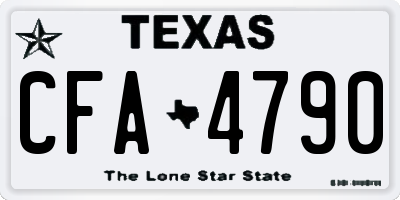 TX license plate CFA4790