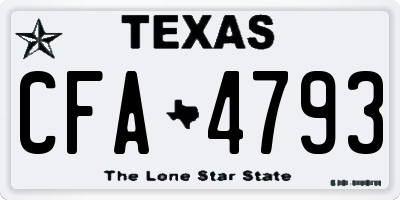 TX license plate CFA4793