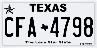 TX license plate CFA4798