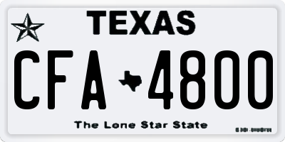 TX license plate CFA4800