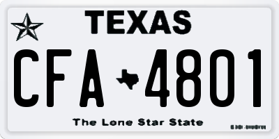 TX license plate CFA4801