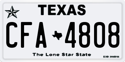 TX license plate CFA4808