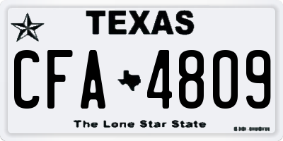 TX license plate CFA4809