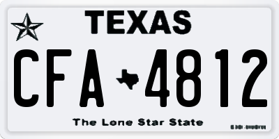 TX license plate CFA4812