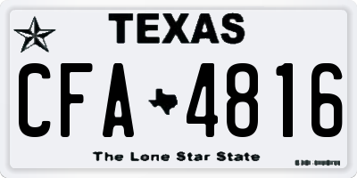 TX license plate CFA4816