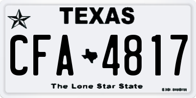 TX license plate CFA4817