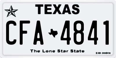 TX license plate CFA4841