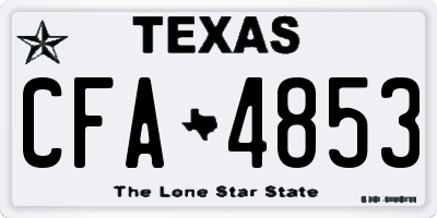 TX license plate CFA4853