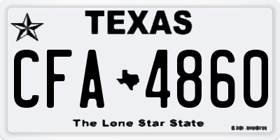 TX license plate CFA4860