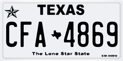 TX license plate CFA4869