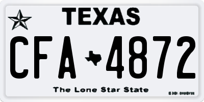 TX license plate CFA4872