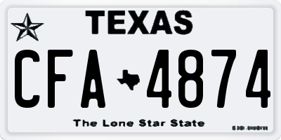 TX license plate CFA4874