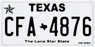 TX license plate CFA4876