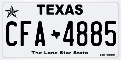 TX license plate CFA4885