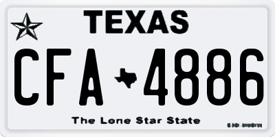TX license plate CFA4886