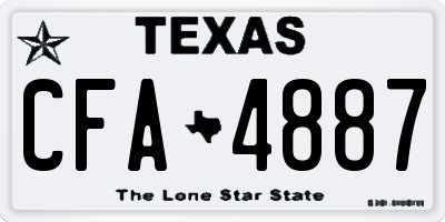 TX license plate CFA4887