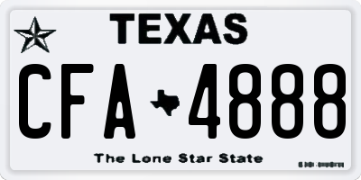 TX license plate CFA4888