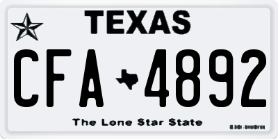TX license plate CFA4892
