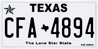 TX license plate CFA4894