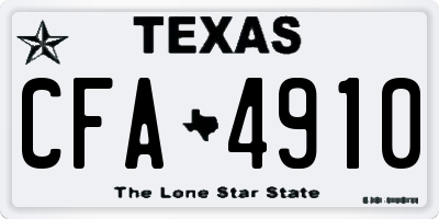 TX license plate CFA4910