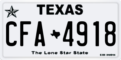 TX license plate CFA4918