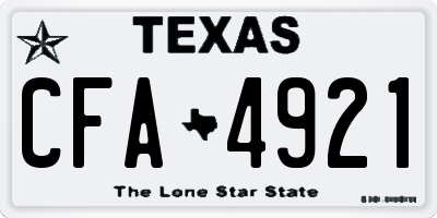 TX license plate CFA4921