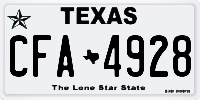 TX license plate CFA4928
