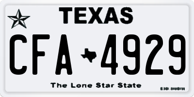 TX license plate CFA4929
