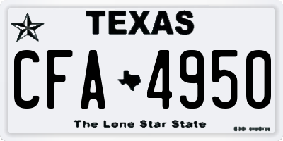 TX license plate CFA4950