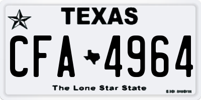 TX license plate CFA4964