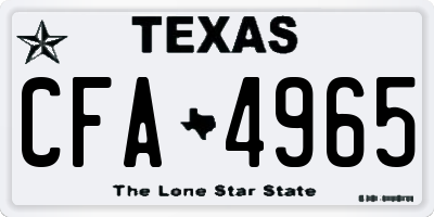 TX license plate CFA4965