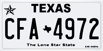 TX license plate CFA4972