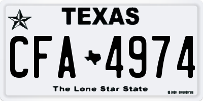TX license plate CFA4974