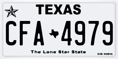 TX license plate CFA4979