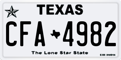 TX license plate CFA4982