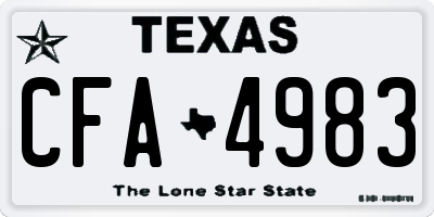 TX license plate CFA4983
