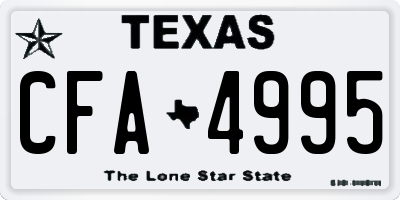 TX license plate CFA4995